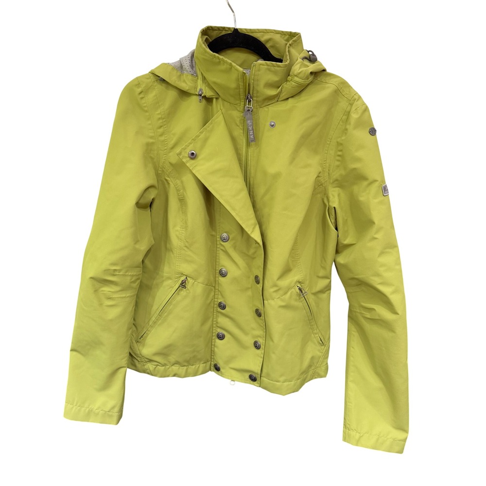 Anky Technical Casuals Jacket Womens 10 Lime Green Double‎ Breasted Windbreaker